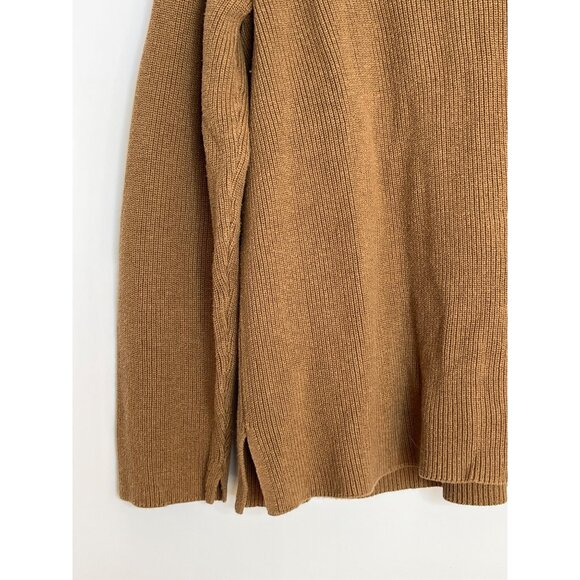 J JIll Brown V-Neck Ribbed Knit Long Sleeve Pullover Sweater Cotton Blend L P - Picture 3 of 8